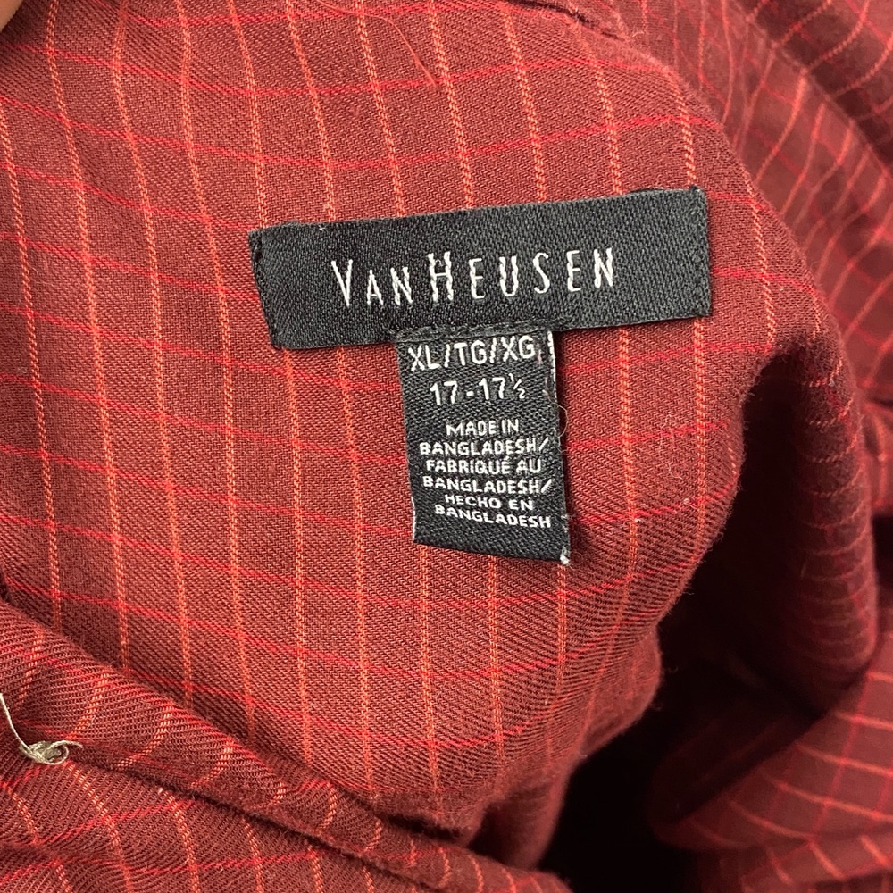 Van Heusen Burgundy Plaid Shirt
